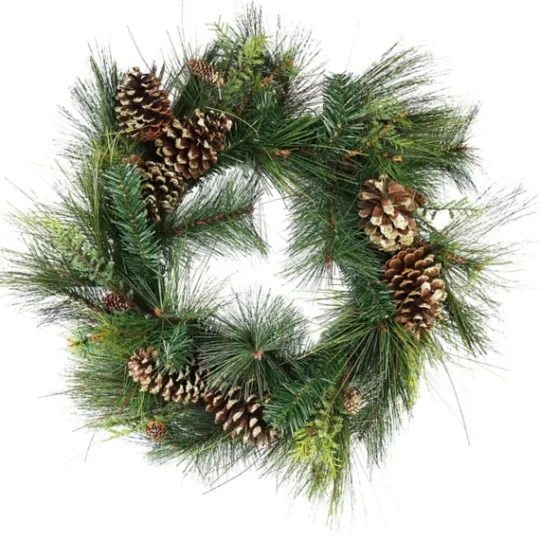 Kirkland's Home Golden Glitter Mixed Pine Christmas Wreath- Wreaths