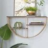 Kirkland's Home Golden Half Moon Wall Shelves- Shelves