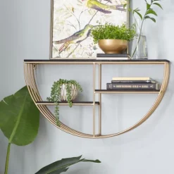 Kirkland's Home Golden Half Moon Wall Shelves- Shelves