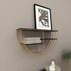 Kirkland's Home Golden Half Moon Wall Shelves- Shelves