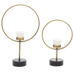 Kirkland's Home Golden Halo 2-Pc. Candle Holder Set- Candle Holders