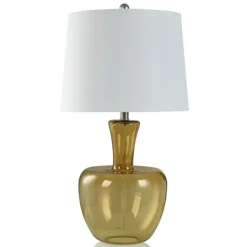 Kirkland's Home Golden Honey Glass Gourd Table Lamp- Table Lamps