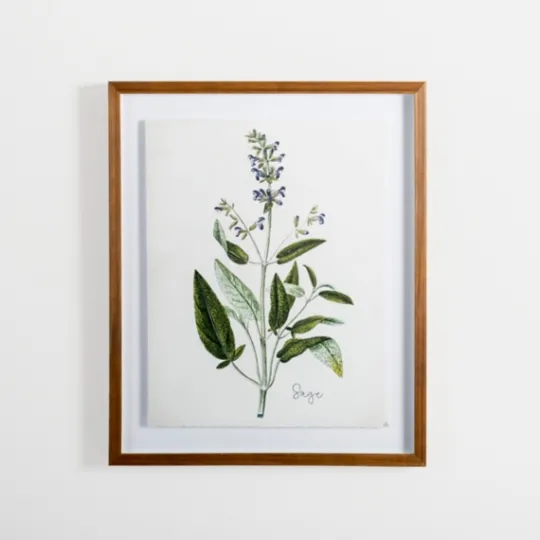 Kirkland's Home Golden Leaves Herbs Sage Framed Art Print- Framed Art