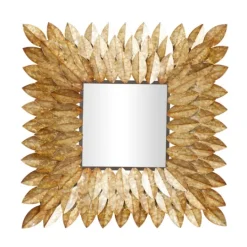 Kirkland's Home Golden Leaves Metal Framed Mirror- Framed Mirrors