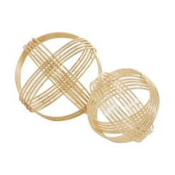 Kirkland's Home Golden Minimalist Line Orbs, Set Of 2- Bowl Filler