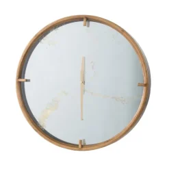 Kirkland's Home Golden Mirrored Marbling Wall Clock- Clocks