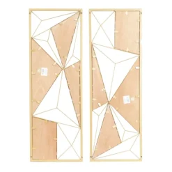 Kirkland's Home Golden Mocha Triangular Cut-Out Plaques, Set Of 2- Wall Plaques