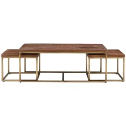 Kirkland's Home Golden Nesting 3-Pc. Coffee And Accent Table Set- Coffee Tables
