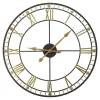 Kirkland's Home Golden Open Face Industrial Wall Clock- Clocks