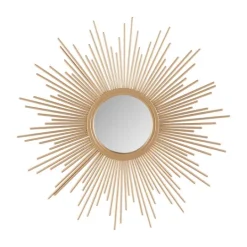 Kirkland's Home Golden Sunburst Small Decorative Wall Mirror- Decorative Mirrors