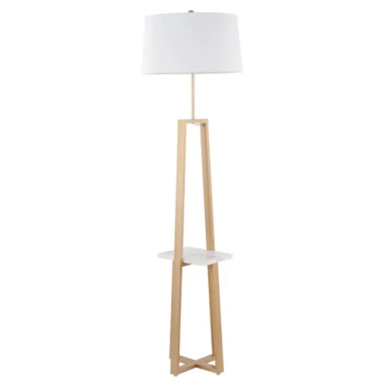 Kirkland's Home Golden Triangle Marble Shelf Floor Lamp- Floor Lamps