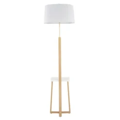 Kirkland's Home Golden Triangle Marble Shelf Floor Lamp- Floor Lamps