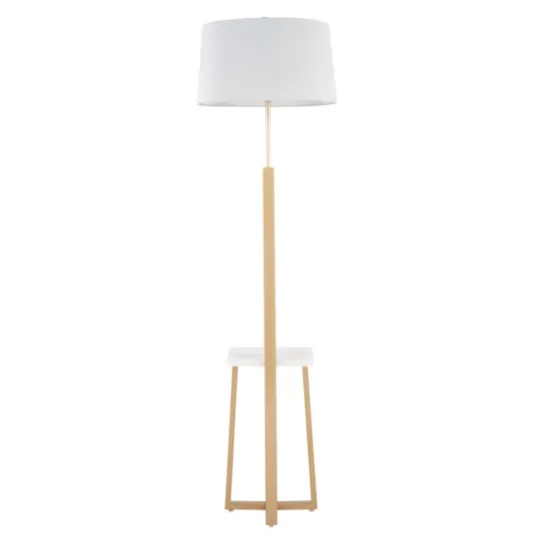 Kirkland's Home Golden Triangle Marble Shelf Floor Lamp- Floor Lamps