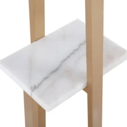 Kirkland's Home Golden Triangle Marble Shelf Floor Lamp- Floor Lamps