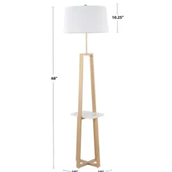Kirkland's Home Golden Triangle Marble Shelf Floor Lamp- Floor Lamps
