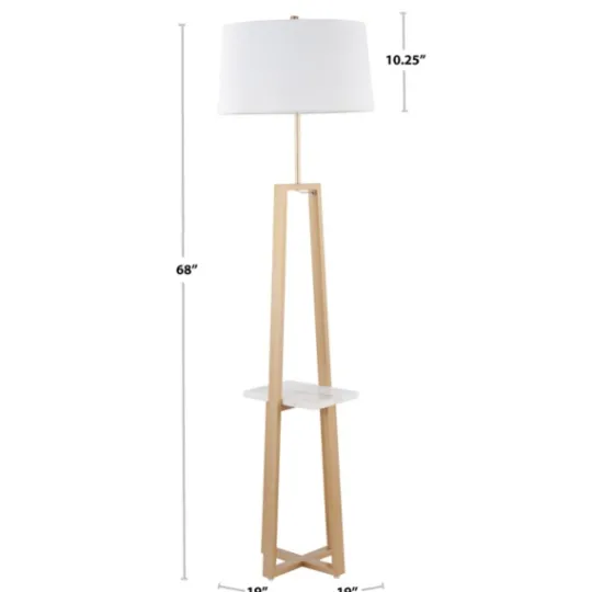 Kirkland's Home Golden Triangle Marble Shelf Floor Lamp- Floor Lamps