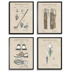 Kirkland's Home Golf Patents Framed Art Prints, Set Of 4- Framed Art