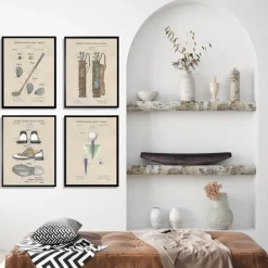 Kirkland's Home Golf Patents Framed Art Prints, Set Of 4- Framed Art