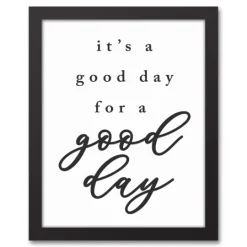 Kirkland's Home Good Day For A Good Day Framed Canvas Wall Plaque- Wall Quotes & Signs