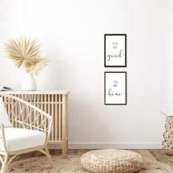Kirkland's Home Good To Be Home Brown Framed Art Prints, Set Of 2- Wall Quotes & Signs