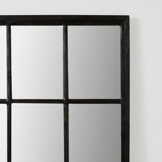 Kirkland's Home Grande Black Window Pane Leaner Mirror- Full Length & Floor Mirrors