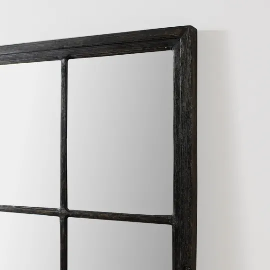 Kirkland's Home Grande Black Window Pane Leaner Mirror- Full Length & Floor Mirrors