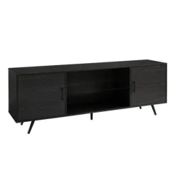 Kirkland's Home Graphite 2-Door Glass Shelf Media Cabinet- Tv Stands & Media Consoles
