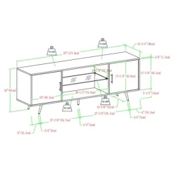 Kirkland's Home Graphite 2-Door Glass Shelf Media Cabinet- Tv Stands & Media Consoles