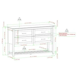 Kirkland's Home Graphite Wood Storage Buffet With Faux Marble Top- Cabinets & Sideboards