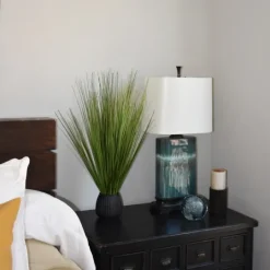 Kirkland's Home Grass Arrangement In Black Ribbed Pot- Arrangements & Greenery