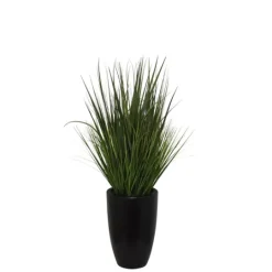 Kirkland's Home Grass Arrangement In Black Cement Pot- Arrangements & Greenery