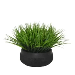 Kirkland's Home Grass Arrangement In Black Ceramic Bowl- Arrangements & Greenery