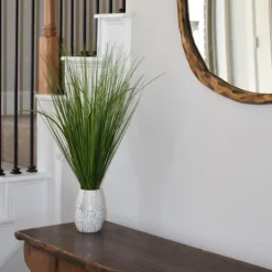 Kirkland's Home Grass Arrangement In Crackled Cream Pot- Arrangements & Greenery