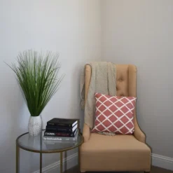 Kirkland's Home Grass Arrangement In Crackled Cream Pot- Arrangements & Greenery