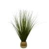 Kirkland's Home Grass Arrangement In Gold Ribbed Pot- Arrangements & Greenery