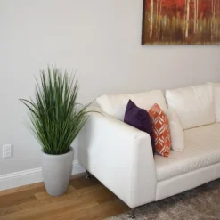 Kirkland's Home Grass Arrangement In Gray Cement Pot- Arrangements & Greenery