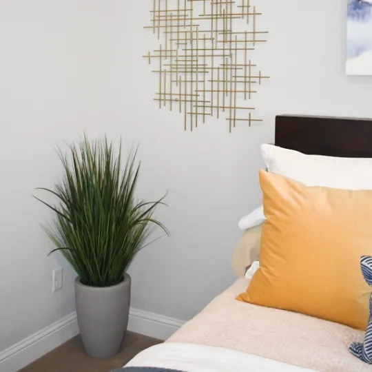 Kirkland's Home Grass Arrangement In Gray Cement Pot- Arrangements & Greenery