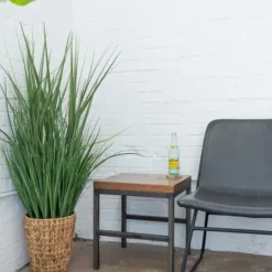 Kirkland's Home Grass Arrangement In Natural Woven Basket- Arrangements & Greenery