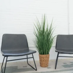 Kirkland's Home Grass Arrangement In Natural Woven Basket- Arrangements & Greenery