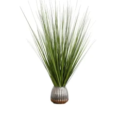 Kirkland's Home Grass Arrangement In Silver Ribbed Pot- Arrangements & Greenery