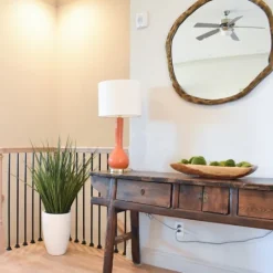 Kirkland's Home Grass Arrangement In White Cement Pot- Arrangements & Greenery