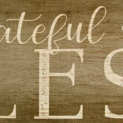 Kirkland's Home Grateful, Thankful, Blessed Wooden Wall Plaque- Wall Quotes & Signs