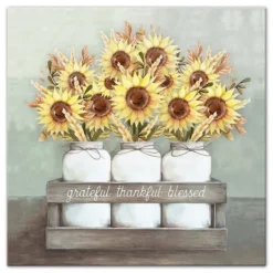 Kirkland's Home Gratitude Sunflowers Canvas Art Print- Wall Quotes & Signs