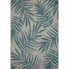 Kirkland's Home Gray And Aqua Palm Leaves Outdoor Area Rug, 7X10- Outdoor Rugs