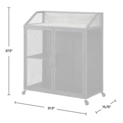 Kirkland's Home Gray And Black Mesh 2-Door Bar Cart- Kitchen Islands & Bar Carts