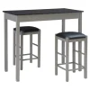Kirkland's Home Gray And Black 3-Pc. Stool And Table Set- Dining Sets