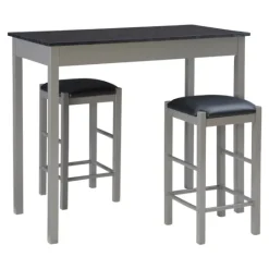 Kirkland's Home Gray And Black 3-Pc. Stool And Table Set- Dining Sets