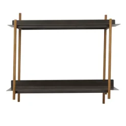 Kirkland's Home Gray And Brass Metal Wall Shelf- Shelves