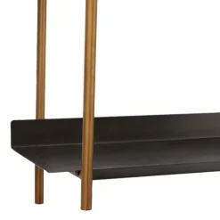 Kirkland's Home Gray And Brass Metal Wall Shelf- Shelves