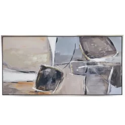 Kirkland's Home Gray And Brown Abstract Stones Framed Wall Art- Framed Art